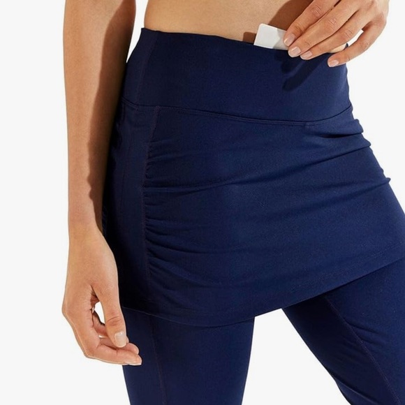 Coolibar XL Women's Skirted Swim Tights Shorebreak Sun Protective UPF Ruched - Picture 7 of 14